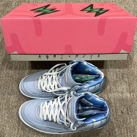 2022 J. Balvin x Air Jordan 2 Retro SP Celestine Blue/White/Multi-Color Size 9.5 - Picture 6 of 9